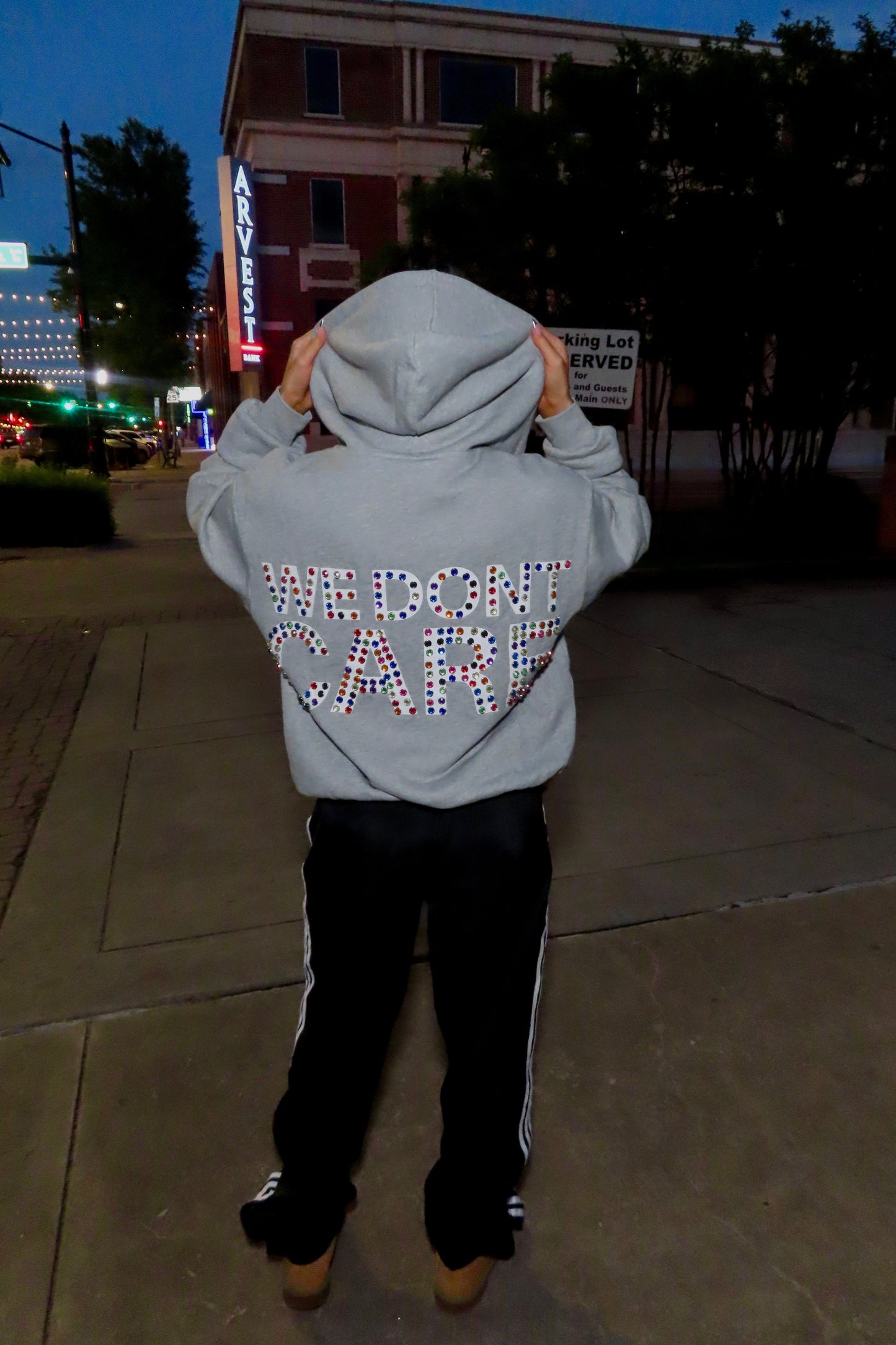 WeDontCare Gray Rhinestone Zipup