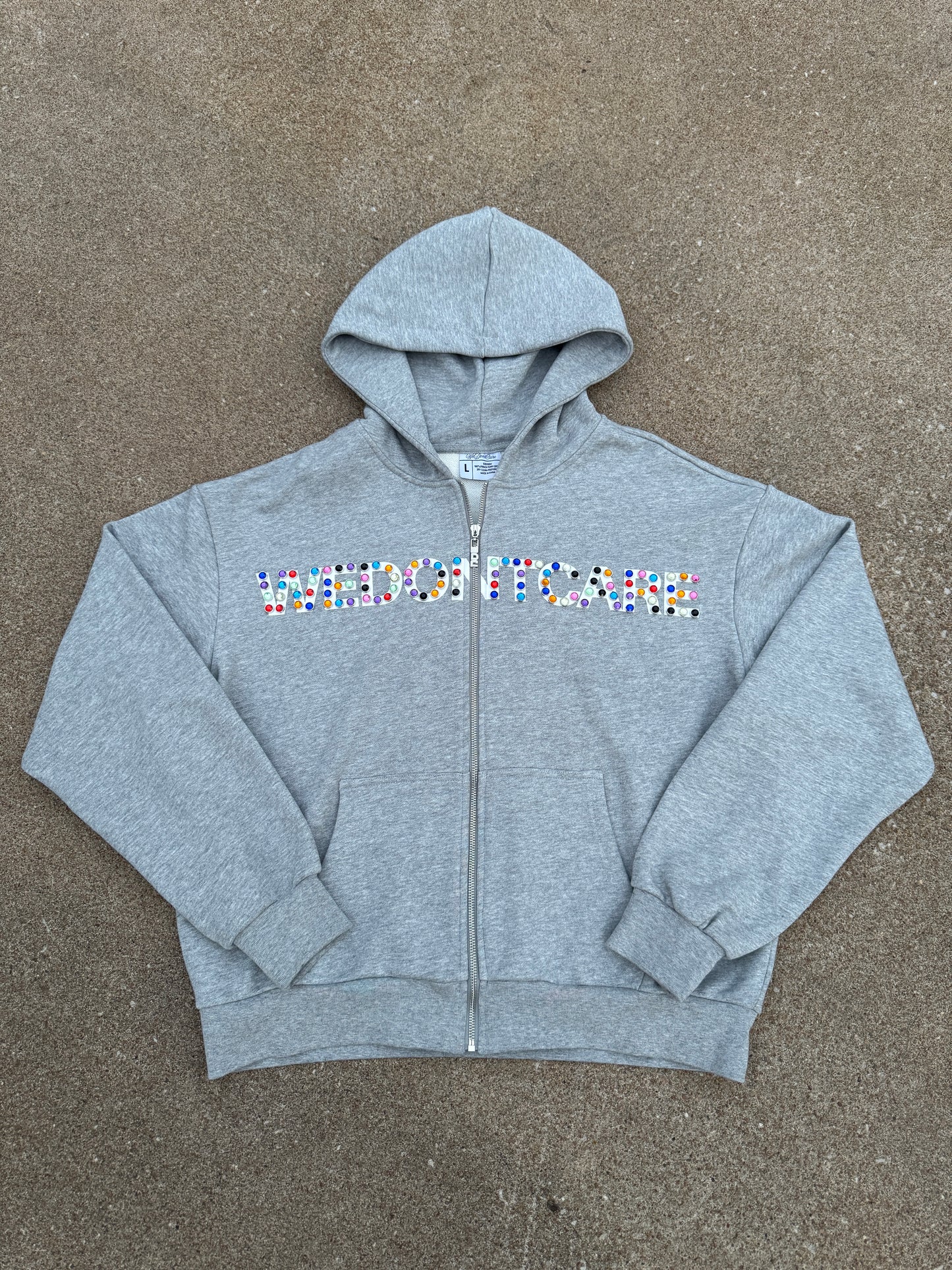 WeDontCare Gray Rhinestone Zipup